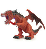 Stuff Certified® Fire Dragon with Remote Control - RC 2.4G Controllable Toy Dino Robot Red