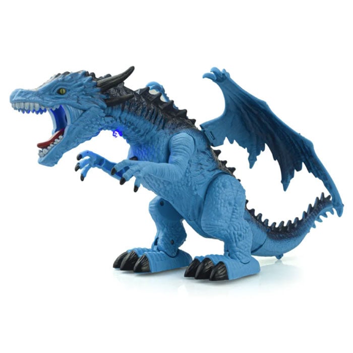 Dragón de Hielo con Control Remoto - RC 2.4G Juguete Controlable Dino Robot Azul