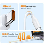 UGREEN Câble de charge USB-C 100 W - 1 mètre - Câble de données pour chargeur 6A Type C Blanc