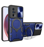 Peaktop Xiaomi Poco F5 (5G) Hülle mit Ringständer und Magnet – stoßfeste Schutzhülle Blau