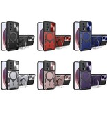 Peaktop Xiaomi Poco F5 (5G) Hülle mit Ringständer und Magnet – stoßfeste Schutzhülle Rot