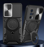 Peaktop Xiaomi Poco F5 (5G) Hülle mit Ringständer und Magnet – stoßfeste Schutzhülle Rot