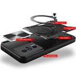 Peaktop Etui Xiaomi Poco F5 (5G) z pierścieniową podstawką i magnesem - Odporne na wstrząsy etui w kolorze srebrnym