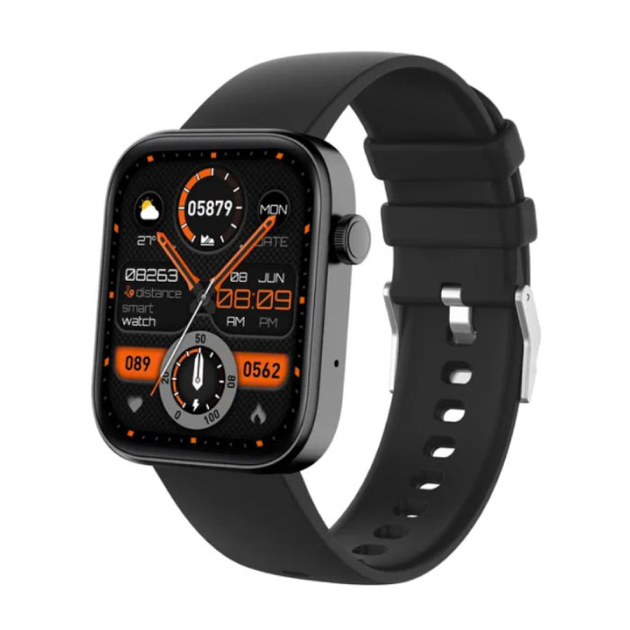 Smartwatch P71 – Pasek silikonowy – Zegarek monitorujący aktywność sportową fitness, czarny