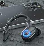 XZT Auricolare wireless con gancio per l'orecchio - Auricolare vivavoce per sport aziendali Bluetooth 5.0 Nero