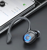 XZT Auricolare wireless con gancio per l'orecchio - Auricolare vivavoce per sport aziendali Bluetooth 5.0 Nero