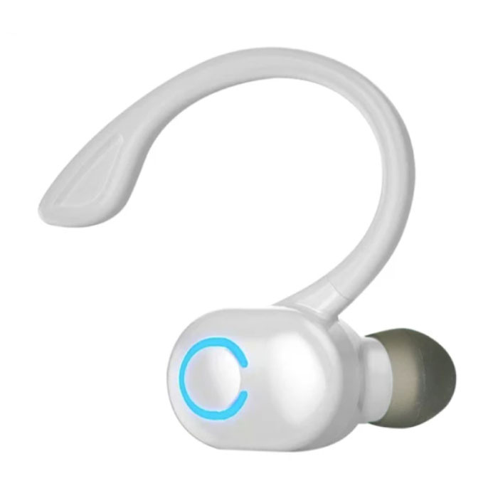 Wireless Headset with Earhook - Business Sports Handsfree Earbud Bluetooth 5.0 White
