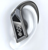 Stuff Certified® Auriculares inalámbricos Q8 con gancho para la oreja - Auriculares Bluetooth 5.0 Negro