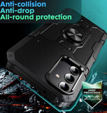 Huikai Custodia per Samsung Galaxy A24 (4G) + Cavalletto Magnetico - Cover Antiurto con Popgrip Nera