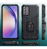 Huikai Etui Samsung Galaxy A73 (5G) + magnes na podstawkę - Odporne na wstrząsy etui z uchwytem Popgrip w kolorze czarnym