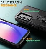Huikai Samsung Galaxy A32 (5G) Hoesje + Kickstand Magneet - Shockproof Cover met Popgrip Blauw