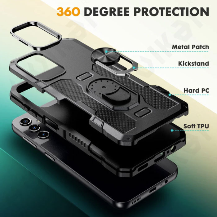 Huikai Samsung Galaxy S20 FE Hoesje + Kickstand Magneet - Shockproof Cover met Popgrip Roze