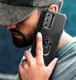 Huikai Funda Samsung Galaxy Note 20 + Imán Kickstand - Funda a prueba de golpes con Popgrip Rojo