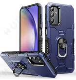 Huikai Samsung Galaxy S21 FE Case + Kickstand Magnet - Shockproof Cover with Popgrip Blue