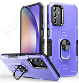 Huikai Samsung Galaxy S21 FE Case + Kickstand Magnet - Shockproof Cover with Popgrip Purple