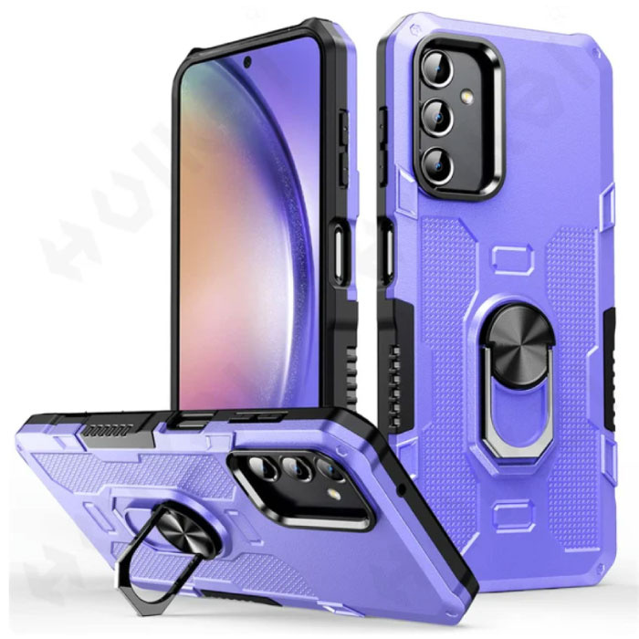 Huikai Coque Samsung Galaxy A04 + Béquille Aimant - Housse Antichoc avec Popgrip Violet