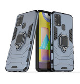 Keysion Samsung Galaxy A80 Hoesje met Kickstand en Magneet - Shockproof Cover Blauw
