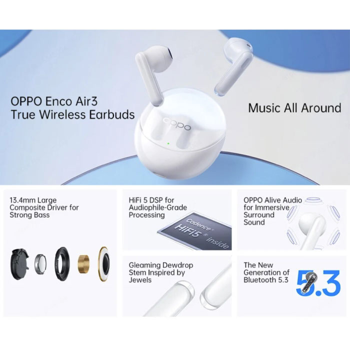 OPPO AUDIFONOS Bluetooth ENCO Air Blanco : : Electrónicos