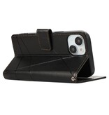 Stuff Certified® iPhone 15 Pro Flip Case Wallet - Wallet Cover Leather Case - Black