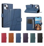 Stuff Certified® Étui portefeuille à rabat pour iPhone 7 - Étui portefeuille en cuir - Bleu