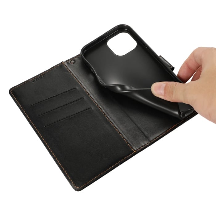 Stuff Certified® Portfel z klapką na iPhone'a 14 - Skórzany pokrowiec z portfelem - Niebieski