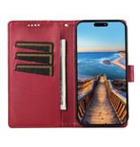 Stuff Certified® Flip Case Wallet per iPhone 6S Plus - Custodia in pelle con copertina a portafoglio - Rossa