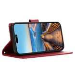 Stuff Certified® iPhone 15 Flip Case Wallet - Wallet Cover Leather Case - Red