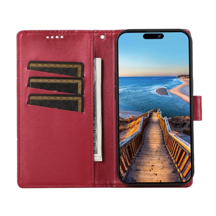 Stuff Certified® Portafoglio Flip Case per iPhone 15 - Custodia a portafoglio in pelle - Marrone