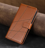 Stuff Certified® Funda con tapa para iPhone 12 Mini - Funda de cuero tipo billetera - Marrón