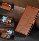 Stuff Certified® Portafoglio Flip Case per iPhone XS - Custodia in pelle con copertina a portafoglio - Marrone