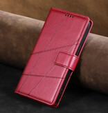Stuff Certified® Étui portefeuille à rabat pour iPhone 7 - Étui portefeuille en cuir - Rouge
