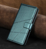 Stuff Certified® Flip Case Wallet per iPhone 13 Pro Max - Custodia a portafoglio in pelle - Verde