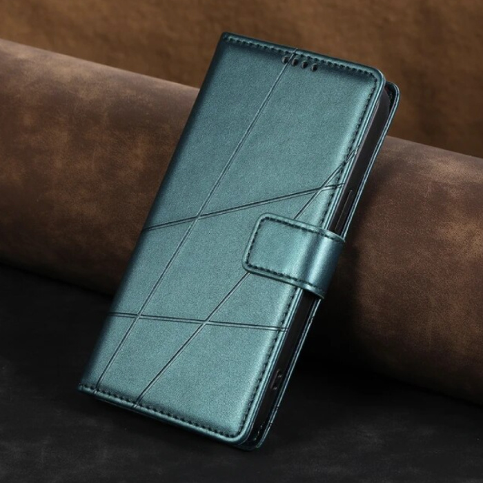 iPhone 15 Pro Flip Case Wallet – Wallet Cover Lederhülle – Grün