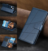Stuff Certified® Funda tipo billetera con tapa para iPhone X - Funda de cuero tipo billetera - Azul
