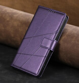 Stuff Certified® Custodia Flip Case Wallet per iPhone 13 Mini - Custodia a portafoglio in pelle - Viola