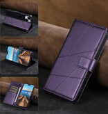 Stuff Certified® Custodia Flip Case Wallet per iPhone XS - Custodia in pelle con copertina a portafoglio - Viola