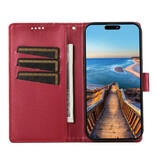 Stuff Certified® Funda con Tapa para Samsung Galaxy M32 (5G) - Funda de Cuero con Tapa tipo Cartera - Rojo