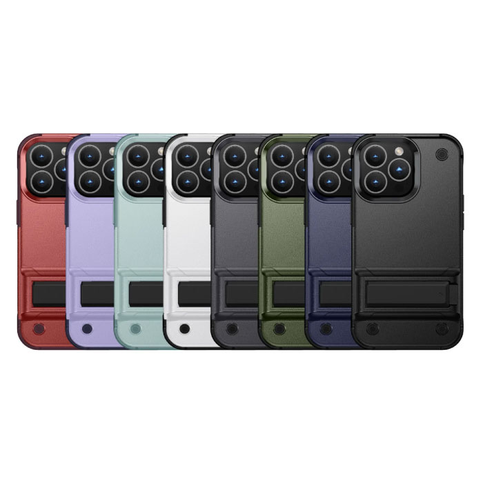 Huikai Funda Armor para iPhone 15 Pro Max con Pata de Cabra - Funda Antigolpes - Verde