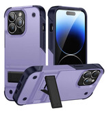 Huikai iPhone X Armor Case with Kickstand - Shockproof Cover Case - Purple