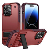 Huikai iPhone 7 Plus Armor Case with Kickstand - Shockproof Cover Case - Red