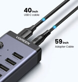 UGREEN 7-in-1-USB-C-Hub – kompatibel mit MacBook Pro/Air – USB 3.0-Datenübertragungssplitter blau