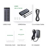 UGREEN 7 in 1 USB-C Hub - Compatibel met Macbook Pro / Air - USB 3.0 Data Overdracht Splitter Blauw