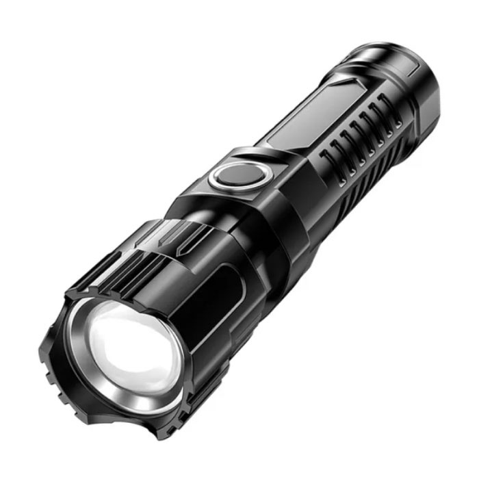 Latarka LED - ładowalna przez USB lampa kempingowa o dużej mocy, wodoodporna, czarna