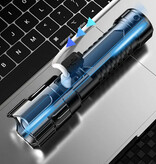 DUTRIEUX LED-Taschenlampe – USB wiederaufladbare Hochleistungs-Campingleuchte, wasserdicht, Schwarz