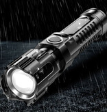 DUTRIEUX LED Flashlight - USB Rechargeable High Power Camping Light Waterproof Black