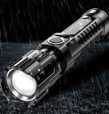 DUTRIEUX 2-Pack LED Zaklamp - USB Oplaadbaar High Power Kampeer Licht Waterdicht Zwart