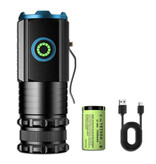ZHIYU Mini-LED-Taschenlampe mit Magnet und Clip – 2000 Lumen, wiederaufladbar, USB Typ C, SST20, Camping-Licht, Laterne, Blau