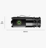 ZHIYU Mini torcia LED con magnete e clip - Lanterna da campeggio SST20 ricaricabile USB tipo C da 2000 lumen Rossa