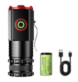 ZHIYU Mini-LED-Taschenlampe mit Magnet und Clip – 2000 Lumen, wiederaufladbar, USB Typ C, SST20, Camping-Licht, Laterne, Rot