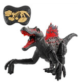 Stuff Certified® Dinosaurio RC (Spinosaurus) con control remoto - Juguete controlable Dino Robot Negro